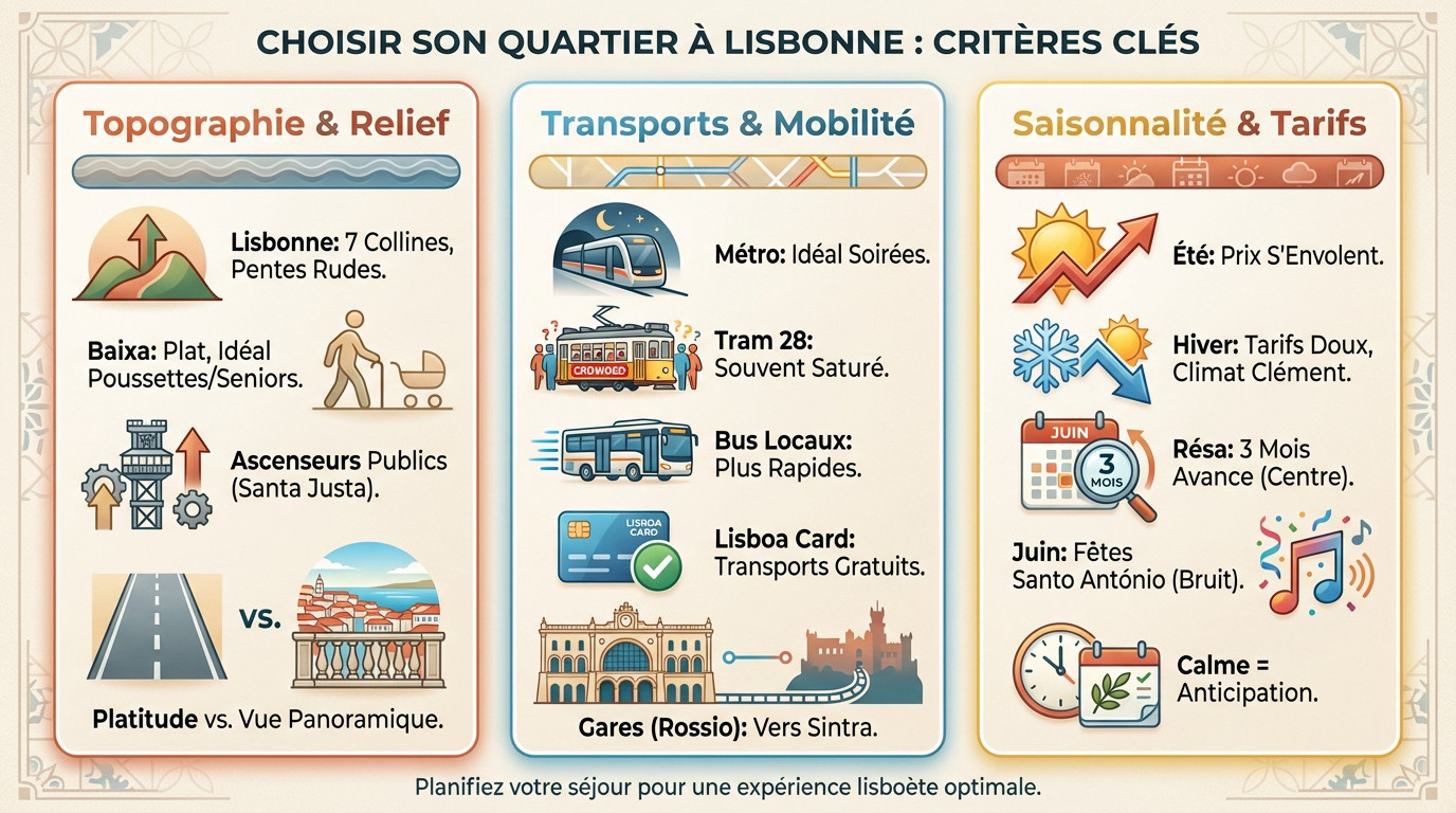 Conseils pour bien choisir son quartier d'hébergement à Lisbonne