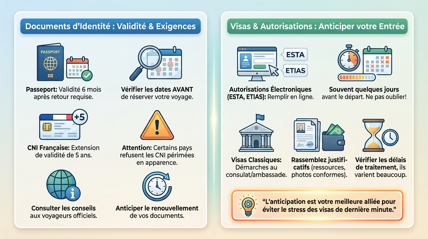 Passeport et documents d'identité officiels pour voyager à l'étranger