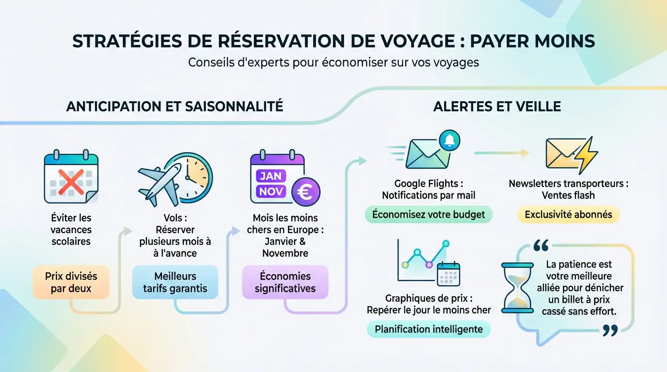 Calendrier et astuces pour réserver un vol moins cher vers l'Europe