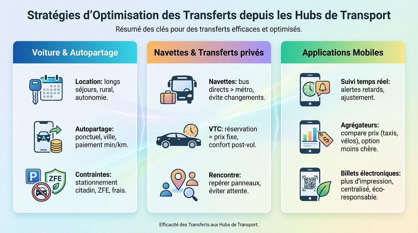 Stratégies d'optimisation des transferts depuis les hubs de transport