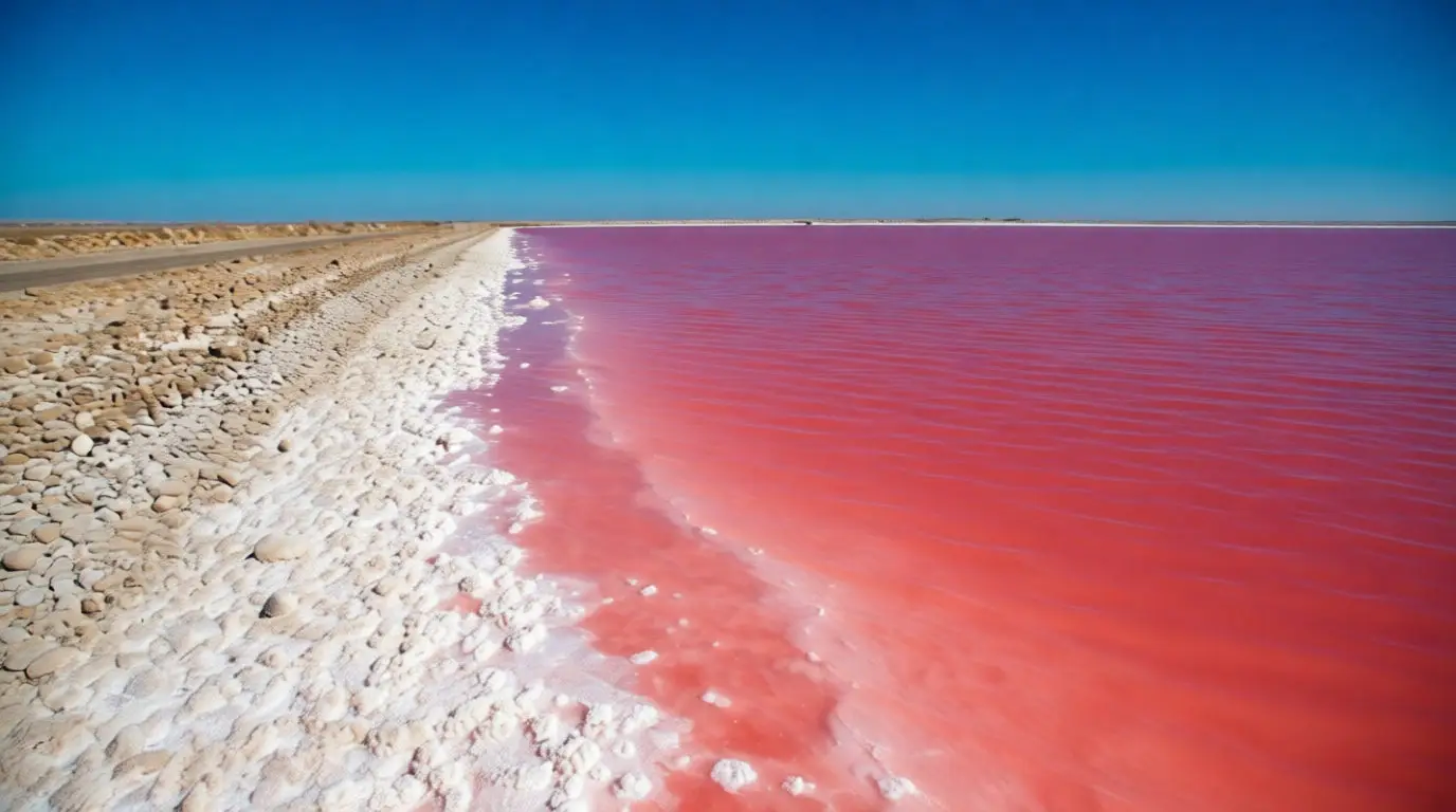 Le spectacle naturel des eaux roses et des flamants