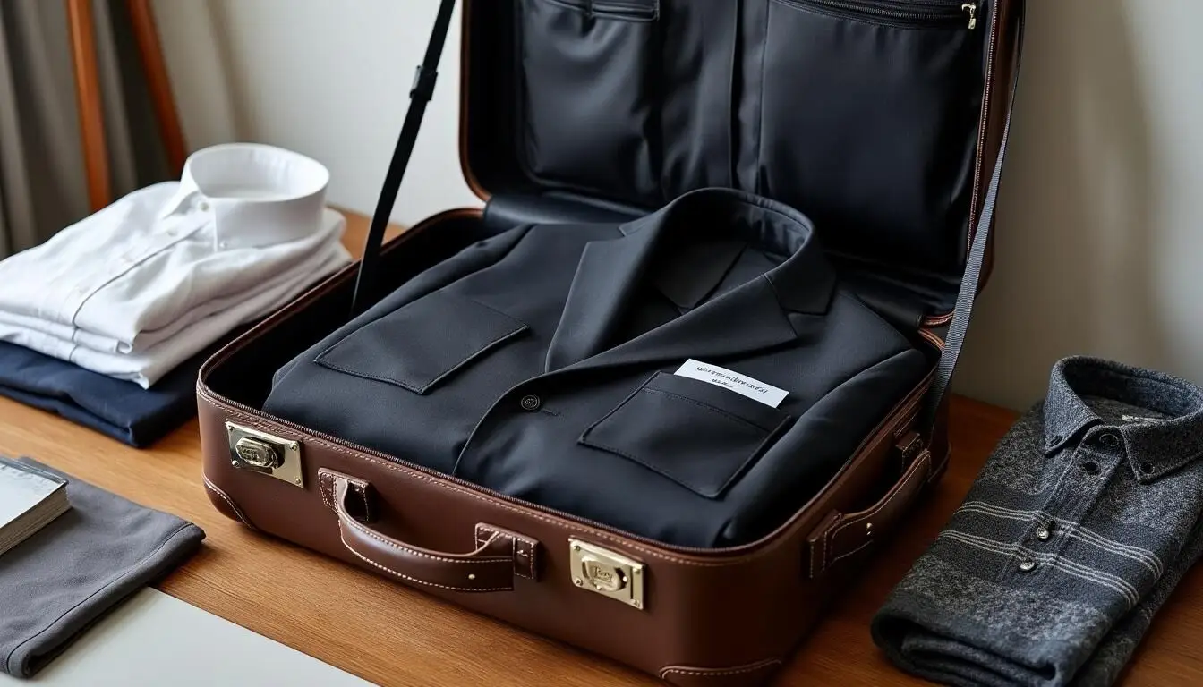 Découvrez 5 astuces efficaces pour plier votre costume dans une valise sans le froisser et voyager avec style et élégance.