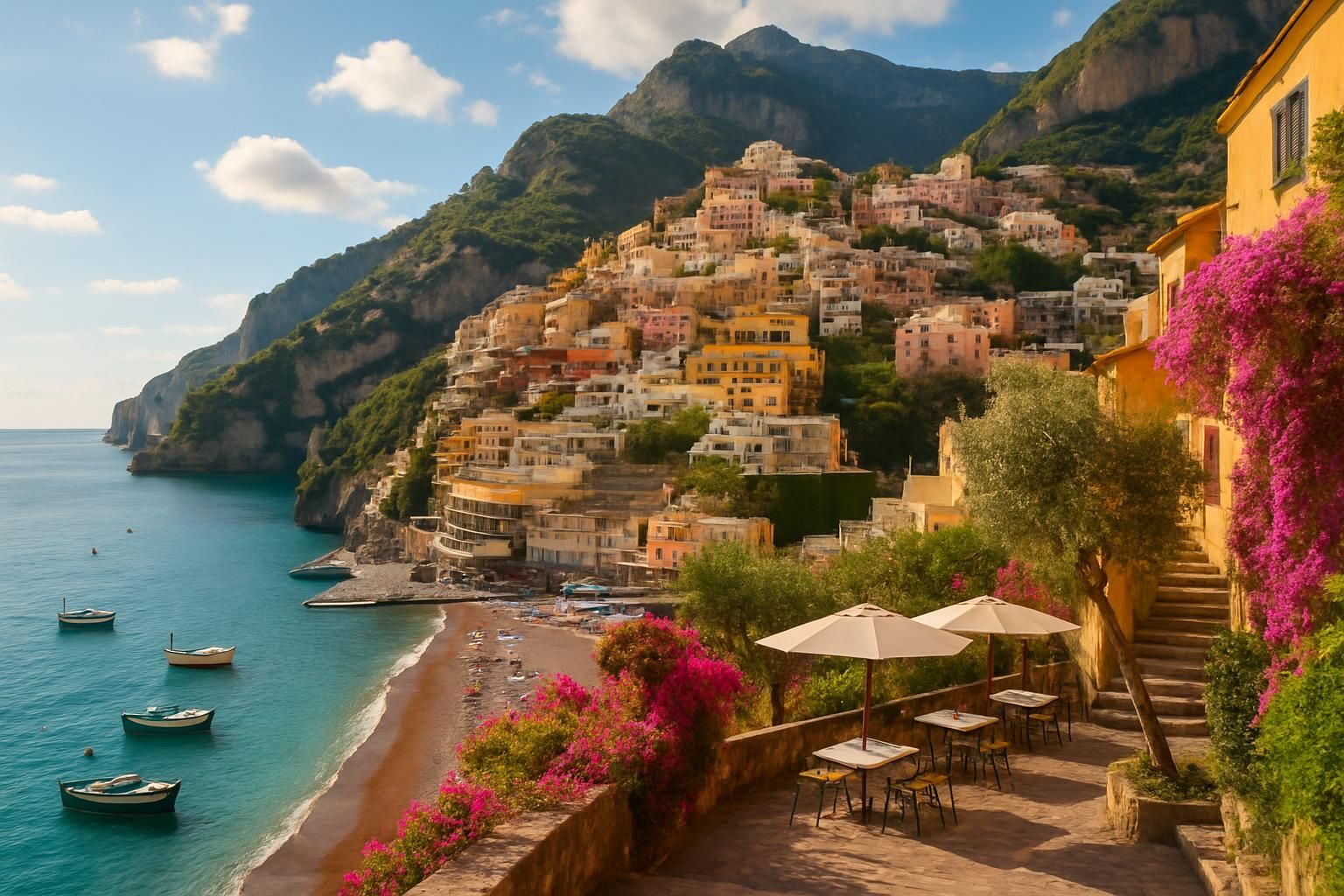 Explorez Positano, charmante petite ville située au sud de l'Italie, et découvrez ses paysages pittoresques, ses plages magnifiques et sa culture méditerranéenne unique.