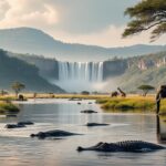 Découvrez le Zambèze, le fleuve mythique d'Afrique australe, célèbre pour ses paysages époustouflants, sa richesse naturelle et ses célèbres chutes Victoria.