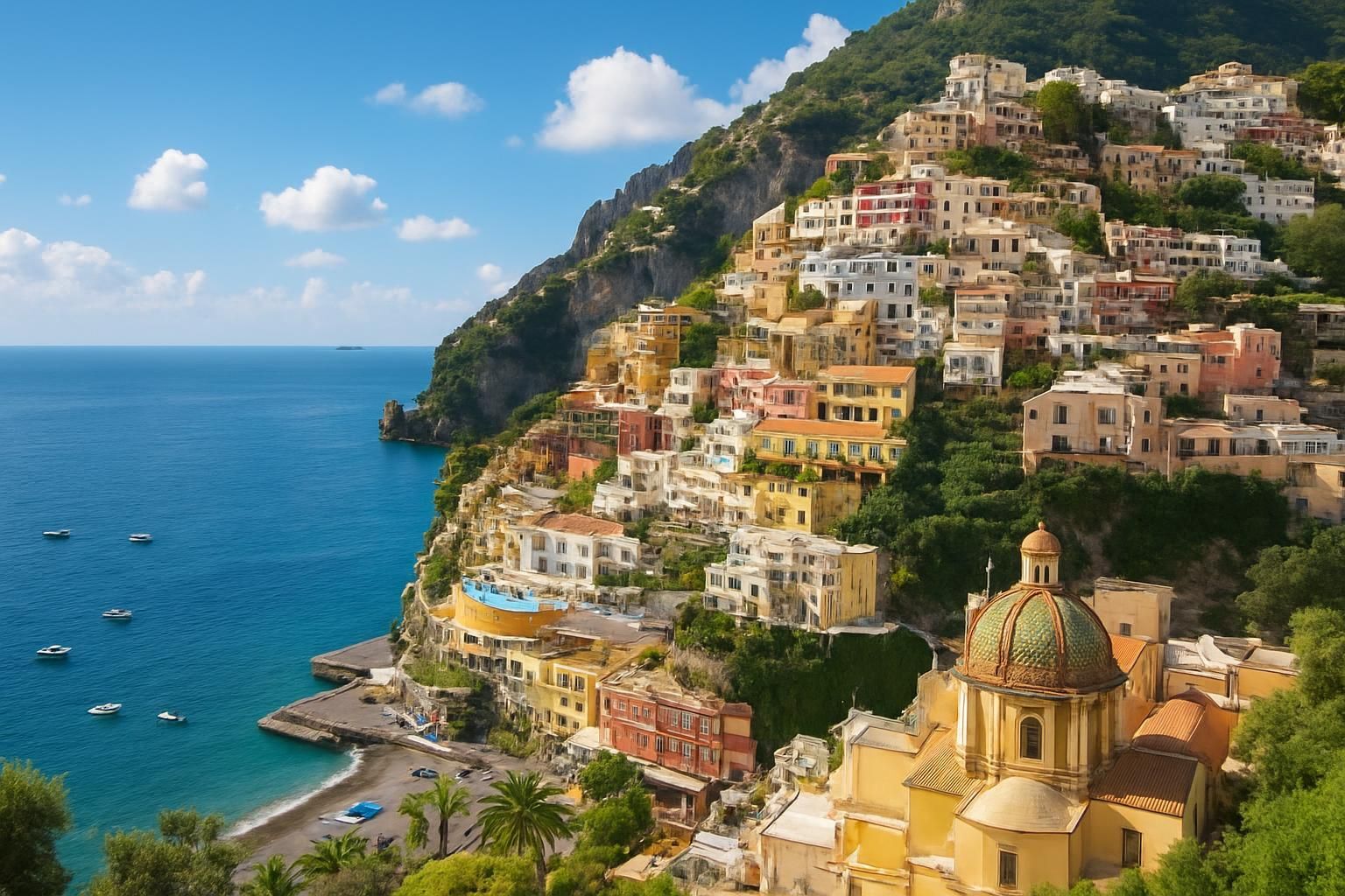 Explorez Positano, charmante petite ville du sud de l'Italie, et découvrez ses paysages pittoresques, ses plages magnifiques et sa culture méditerranéenne unique.