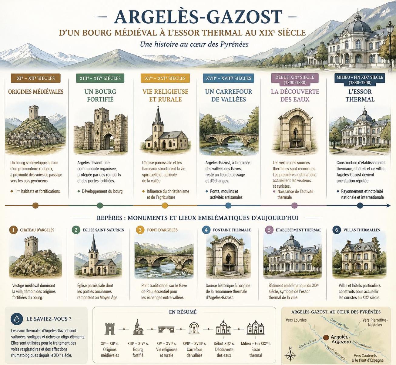 découvrez argèles-gazost, charmant village thermal des pyrénées, réputé pour ses eaux bienfaisantes, son cadre naturel exceptionnel et ses activités de détente au cœur de la montagne.