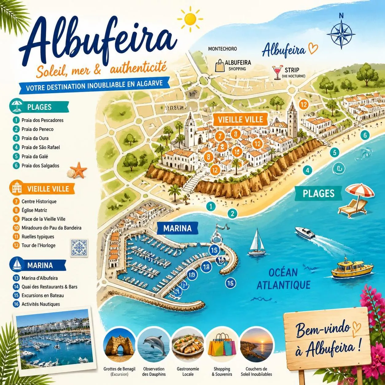 explorez albufeira avec notre guide complet pour profiter pleinement de la ville, ses plages magnifiques, ses activités et ses attractions incontournables.