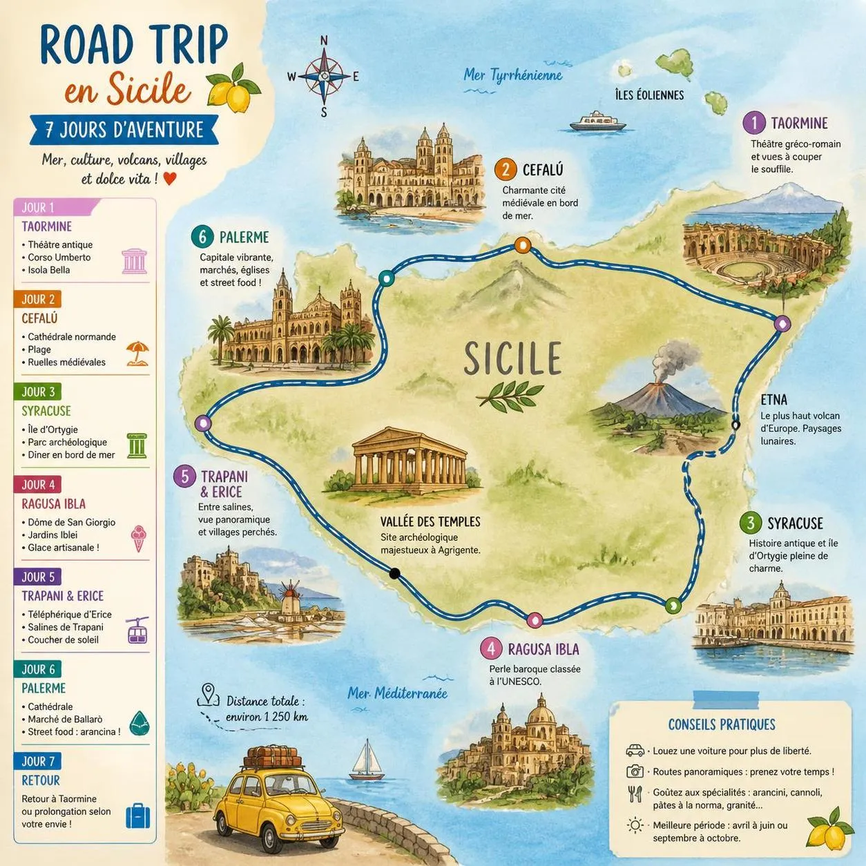 explorez la sicile avec notre guide complet pour des vacances inoubliables : découvrez ses paysages, sa culture, sa gastronomie et ses trésors cachés.