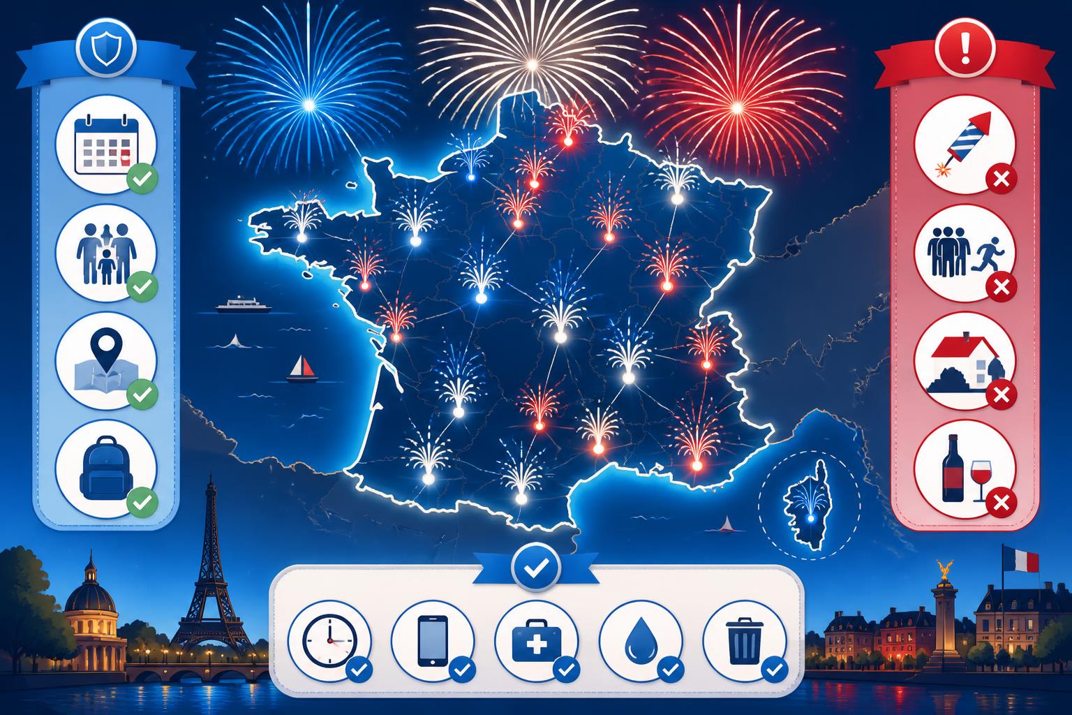 Feux d’artifice 13 juillet 2026 : programmes villes et conseils découvrez les programmes des feux d'artifice du 13 juillet 2026 dans différentes villes et profitez de nos conseils pour un spectacle réussi en toute sécurité.
