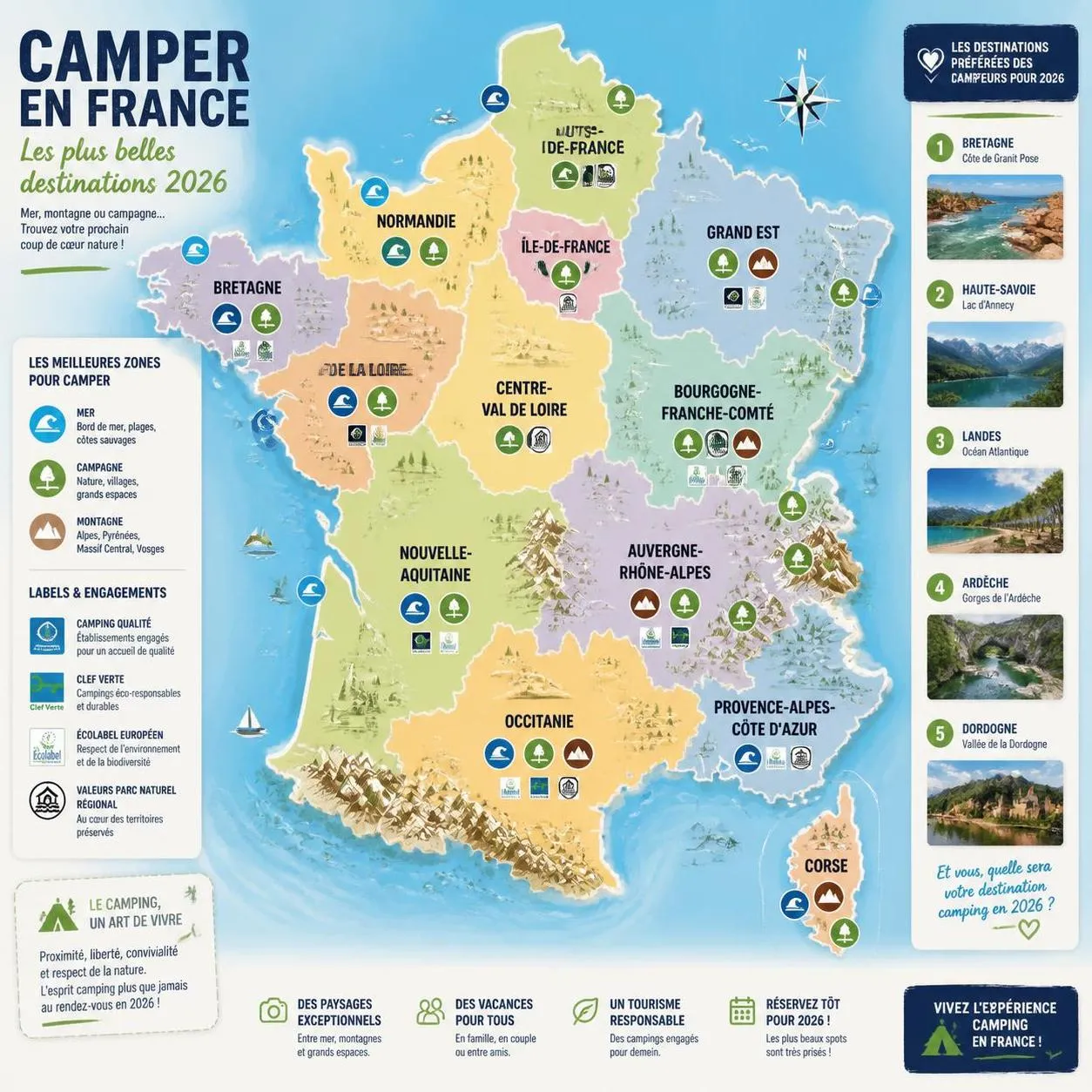 découvrez les meilleurs campings de france en 2026 et profitez des plus beaux sites pour des vacances inoubliables en pleine nature.