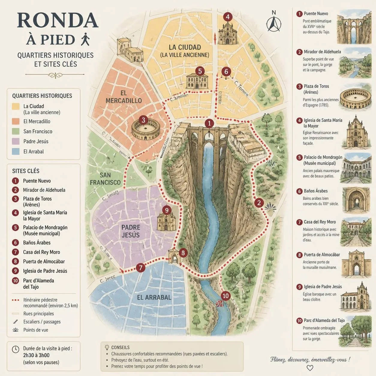 découvrez les incontournables de ronda, cette ville spectaculaire d'andalousie perchée sur une gorge. explorez ses monuments historiques, ses paysages époustouflants et vivez une expérience unique au cœur de la culture andalouse.