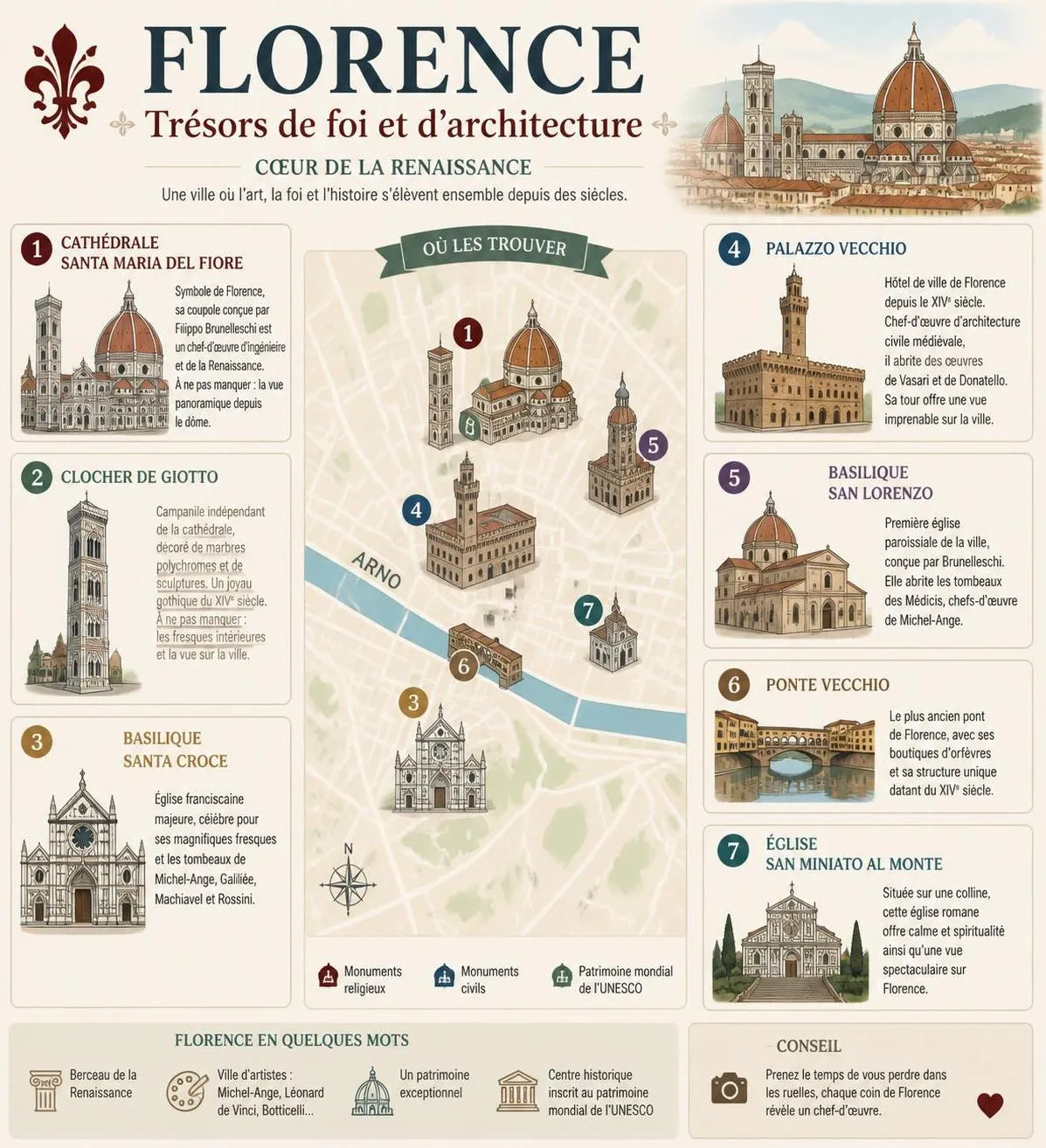 découvrez les incontournables de florence en une semaine : musées, monuments, quartiers historiques et conseils pour un séjour inoubliable au cœur de la renaissance.