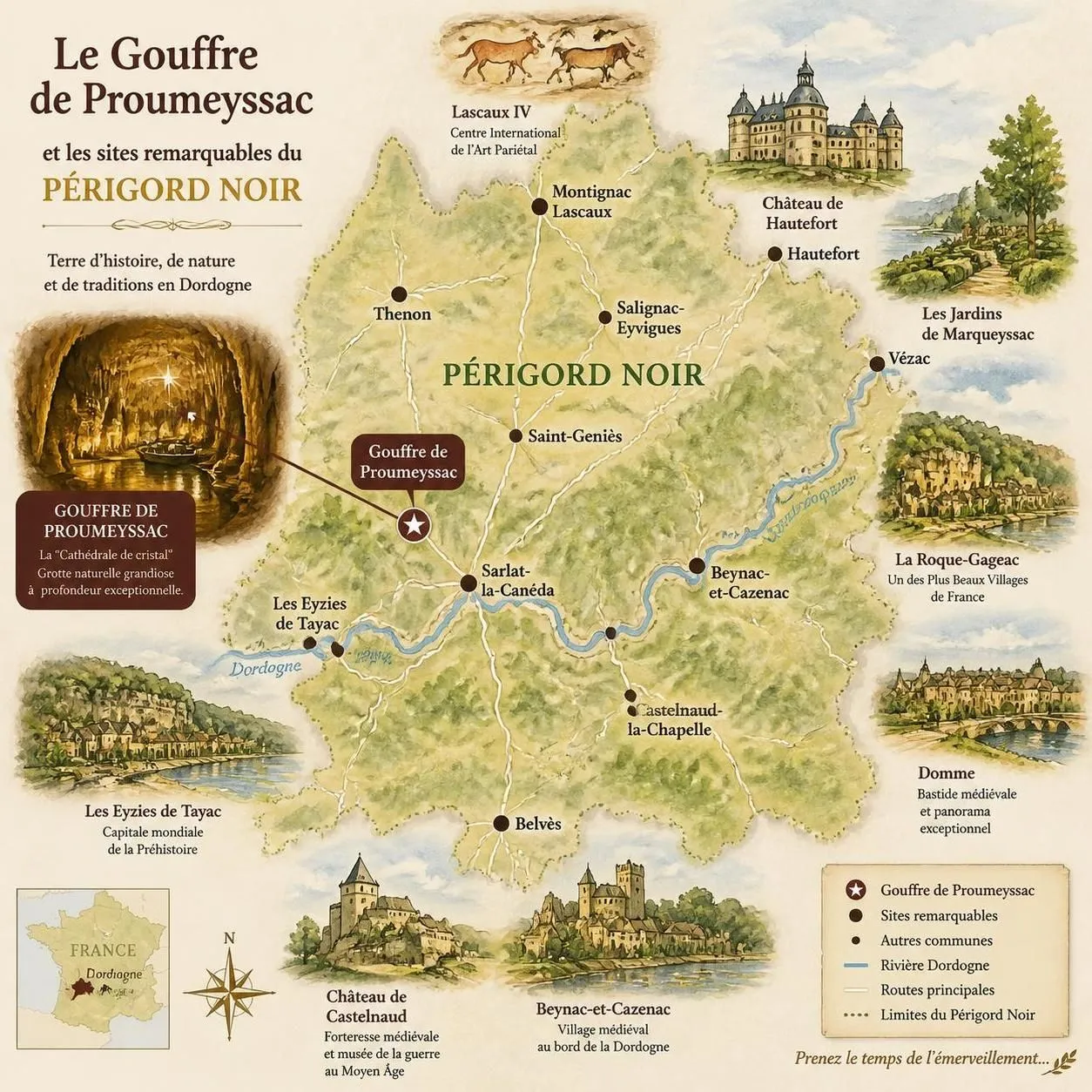 découvrez le gouffre de proumeyssac, la cathédrale de cristal du périgord, lors d'une visite inoubliable au cœur d'une merveille naturelle spectaculaire.