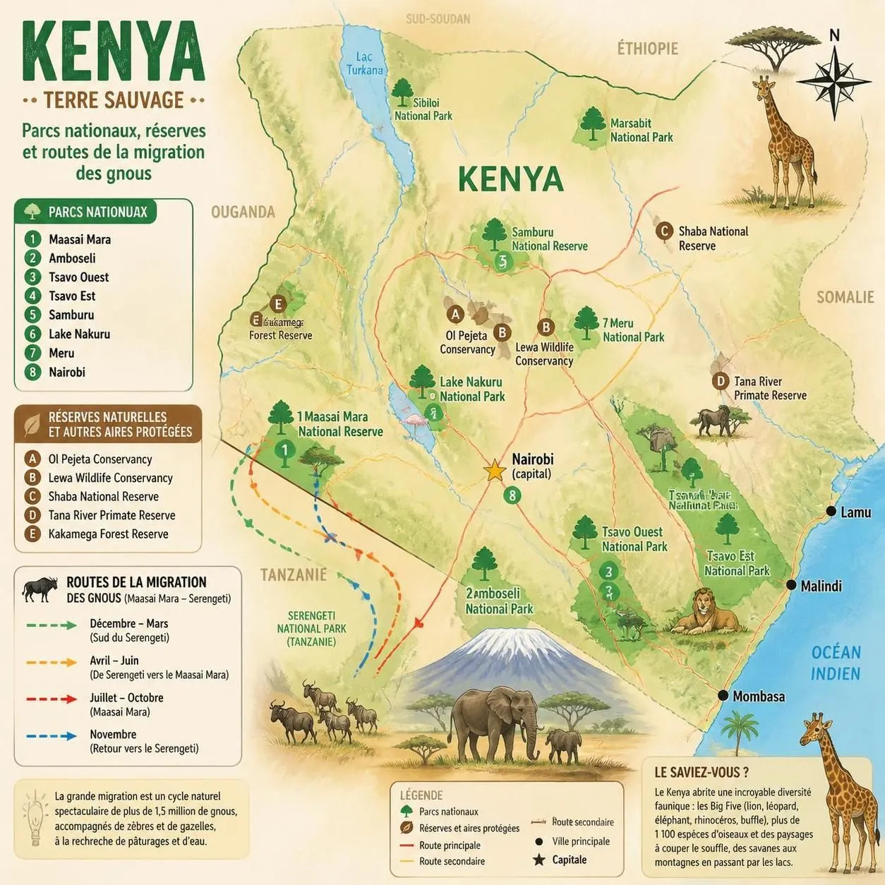 découvrez les meilleures réserves et parcs pour un safari au kenya en 2026, ainsi que la période idéale pour une aventure inoubliable au cœur de la nature sauvage.