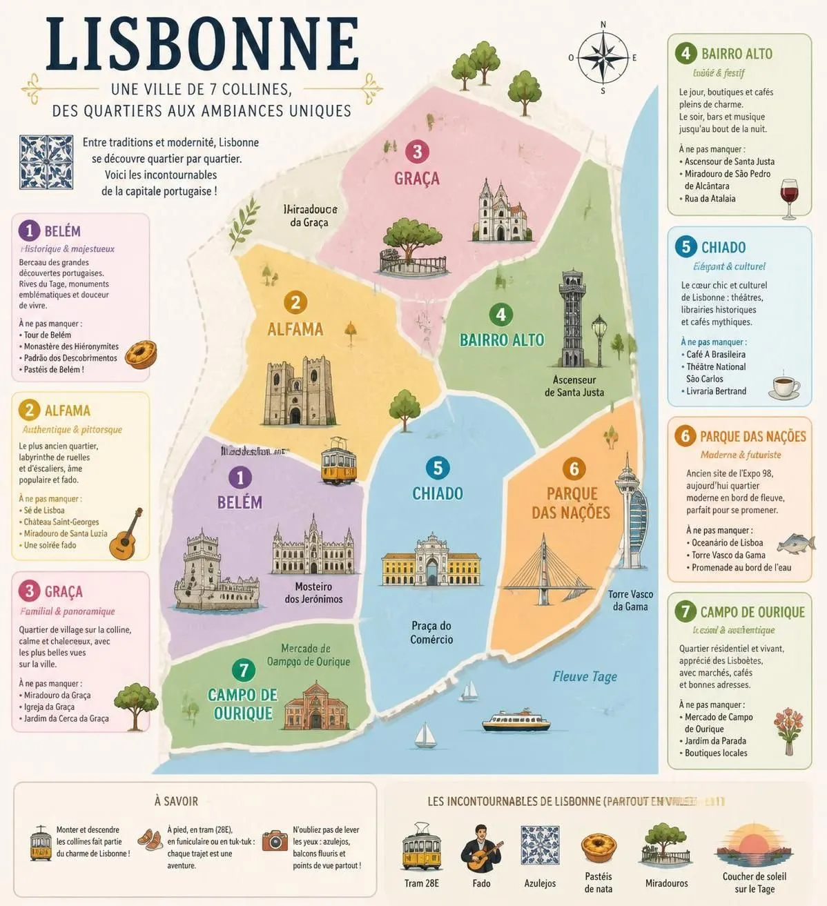 découvrez lisbonne à travers ses quartiers incontournables avec notre guide de voyage complet, incluant des conseils pratiques pour un séjour réussi.