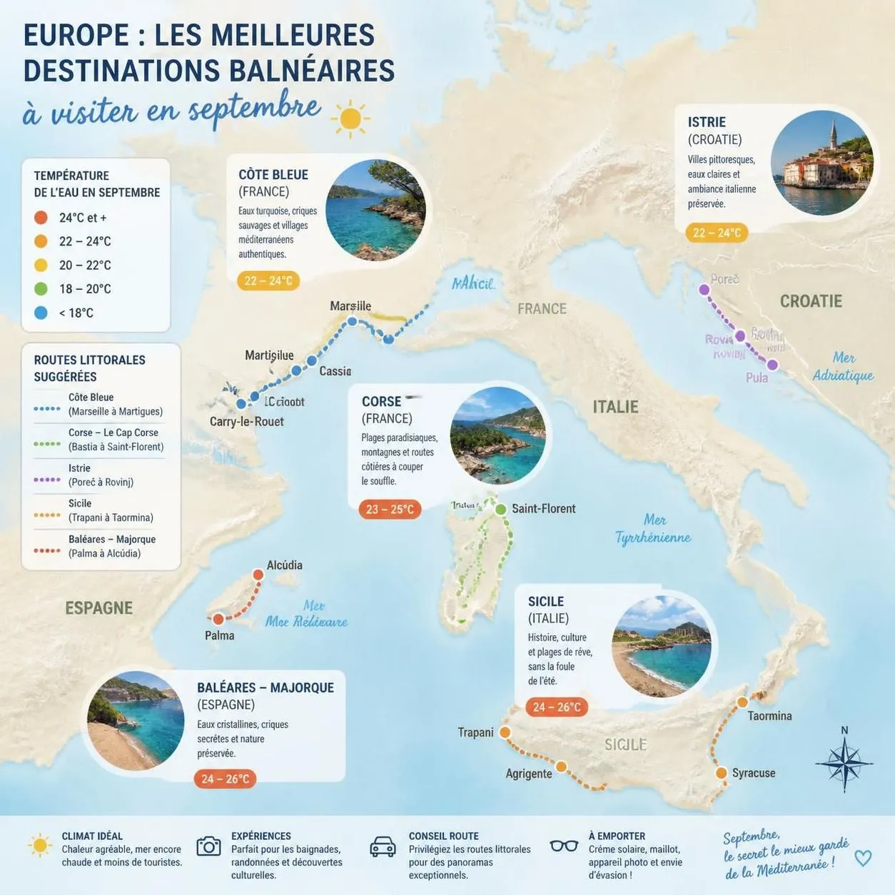 découvrez les meilleures destinations pour partir en septembre et profiter des vacances en fin d'été avec un climat agréable et moins de touristes.