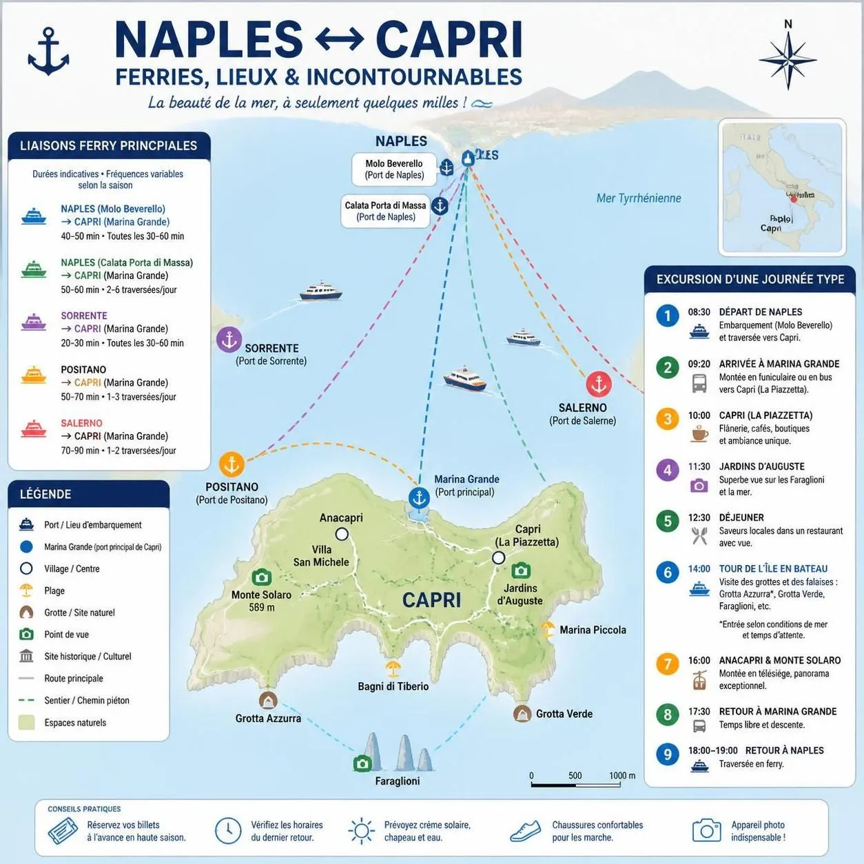 découvrez comment profiter au mieux de capri depuis naples, que ce soit pour une excursion d'une journée ou un séjour prolongé sur cette île paradisiaque.