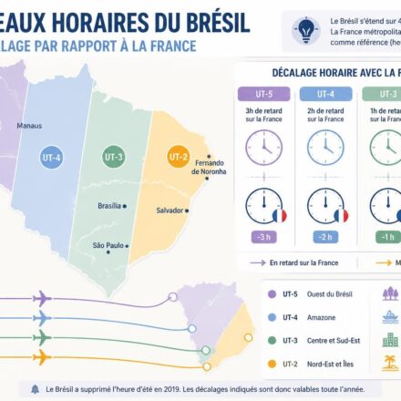 découvrez l'heure actuelle au brésil, les différents fuseaux horaires du pays et le décalage horaire avec la france pour mieux planifier vos communications et voyages.