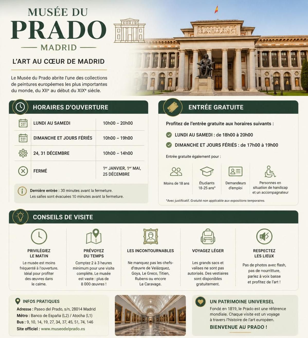 découvrez le musée du prado à madrid : achetez vos billets, découvrez les jours de gratuité et explorez les œuvres incontournables de ce musée prestigieux.