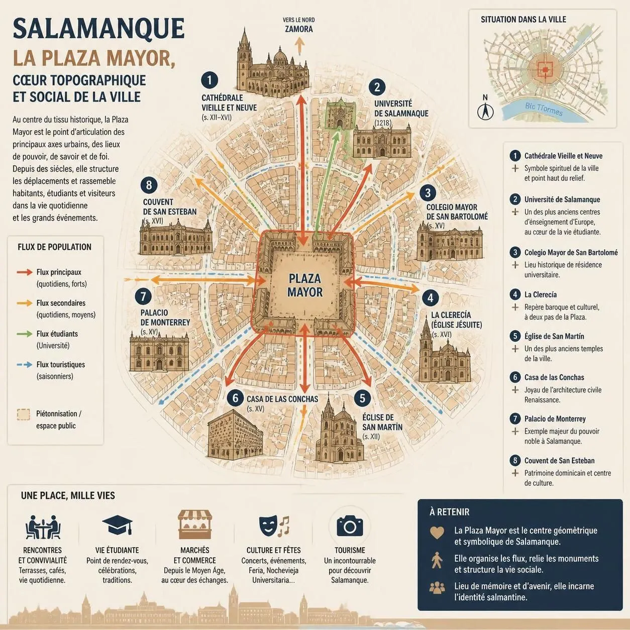 découvrez salamanque, célèbre pour sa plaza mayor animée, ses cathédrales dorées impressionnantes et son ambiance étudiante dynamique, au cœur de la vieille espagne.
