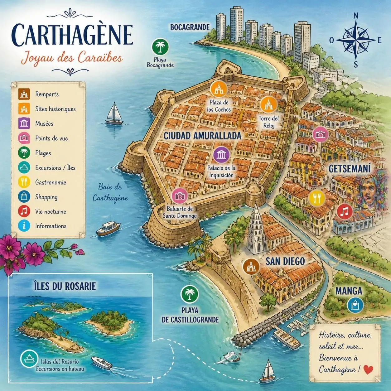 découvrez carthagène, en colombie, à travers notre guide voyage complet : plages paradisiaques, sites incontournables, conseils pratiques et bonnes adresses pour un séjour inoubliable.