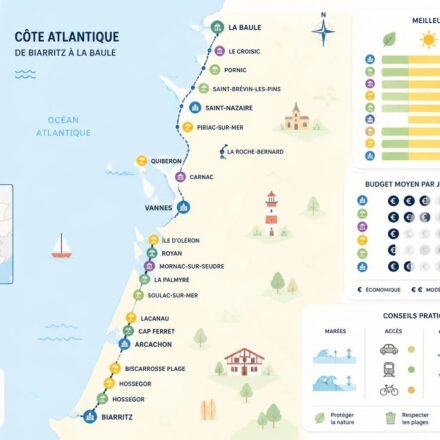 découvrez les étapes incontournables de la côte atlantique française, de biarritz à la baule, pour un voyage entre plages, culture et gastronomie.