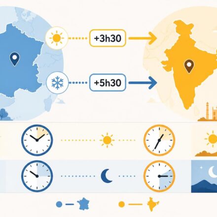 découvrez le décalage horaire entre la france et l'inde, qui est de +3h30 ou +5h30 selon la saison, pour mieux planifier vos voyages et communications.