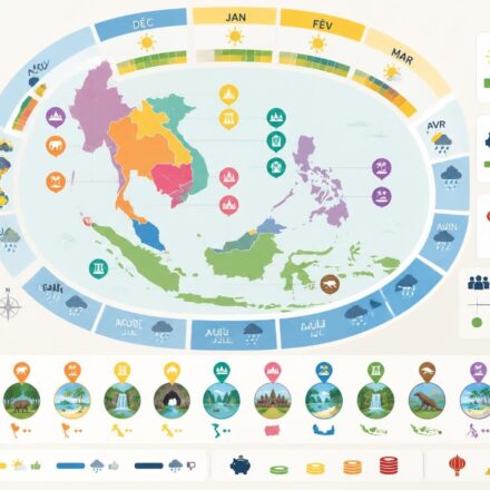 découvrez la meilleure période pour visiter l'asie du sud-est grâce à notre guide mois par mois, pour profiter pleinement du climat et des activités dans chaque pays.