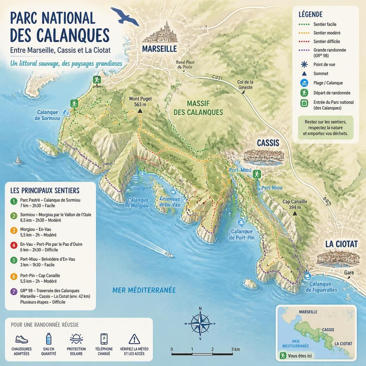 découvrez le parc national des calanques près de marseille, un lieu idéal pour des randonnées pittoresques et des baignades dans des eaux turquoise.