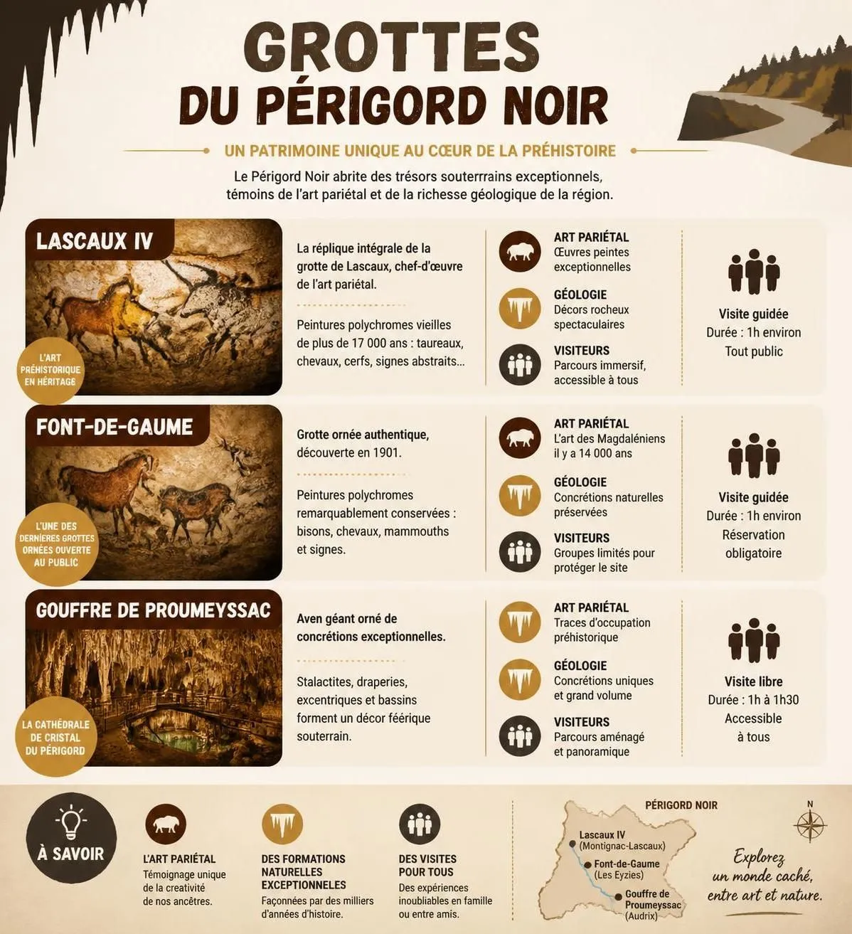 découvrez le périgord noir : explorez ses grottes impressionnantes, ses bastides authentiques et savourez la gastronomie riche du sud-ouest de la france.
