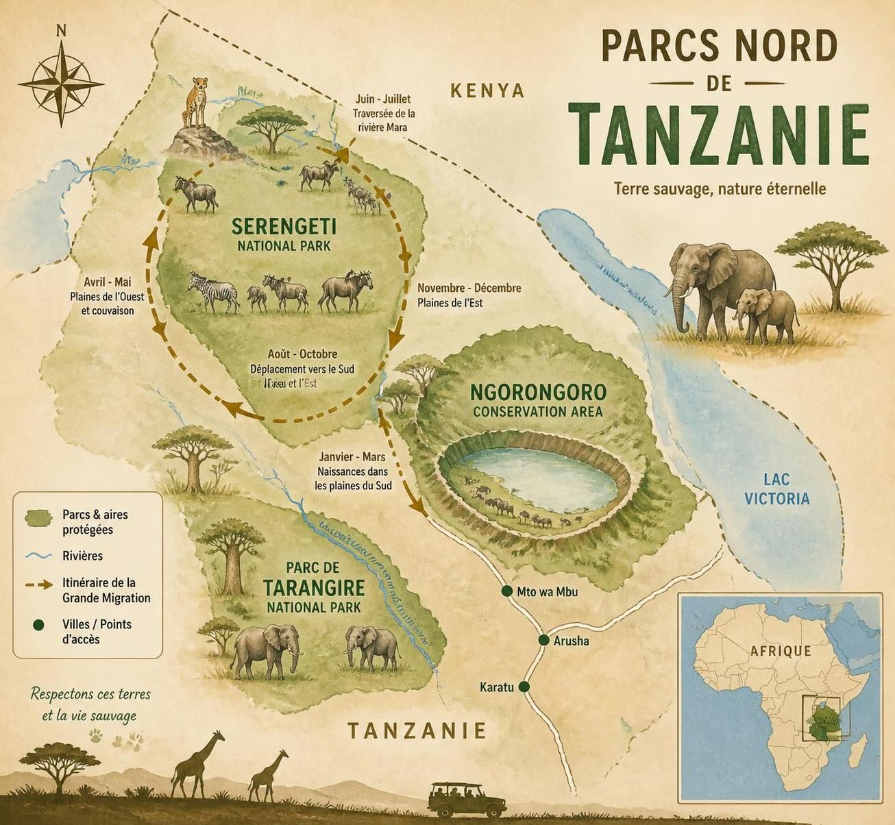 découvrez un safari inoubliable en tanzanie en 2026 : explorez le parc national du serengeti, le cratÚre de ngorongoro et profitez de conseils pratiques pour préparer votre aventure.