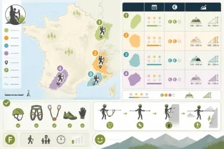 découvrez les plus belles voies de via ferrata en france adaptées aux débutants. profitez d'itinéraires sécurisés et accessibles pour une première expérience inoubliable en pleine nature.