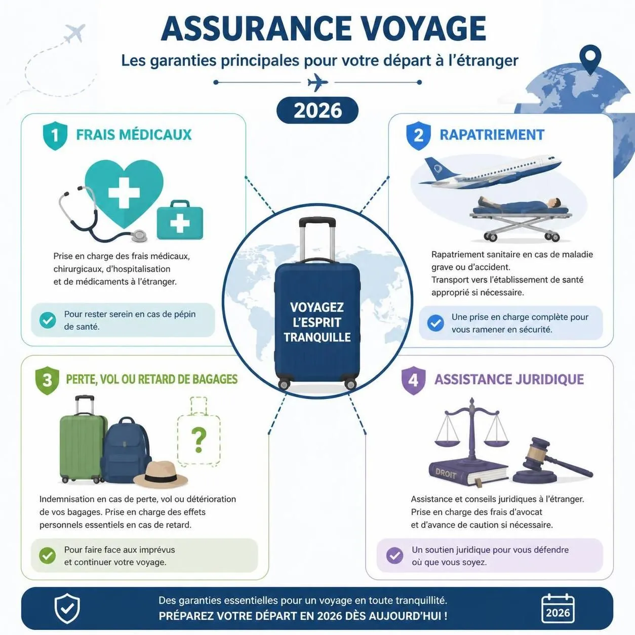découvrez pourquoi souscrire une assurance voyage est essentiel et comment choisir la formule adaptée à vos besoins pour voyager en toute sérénité.