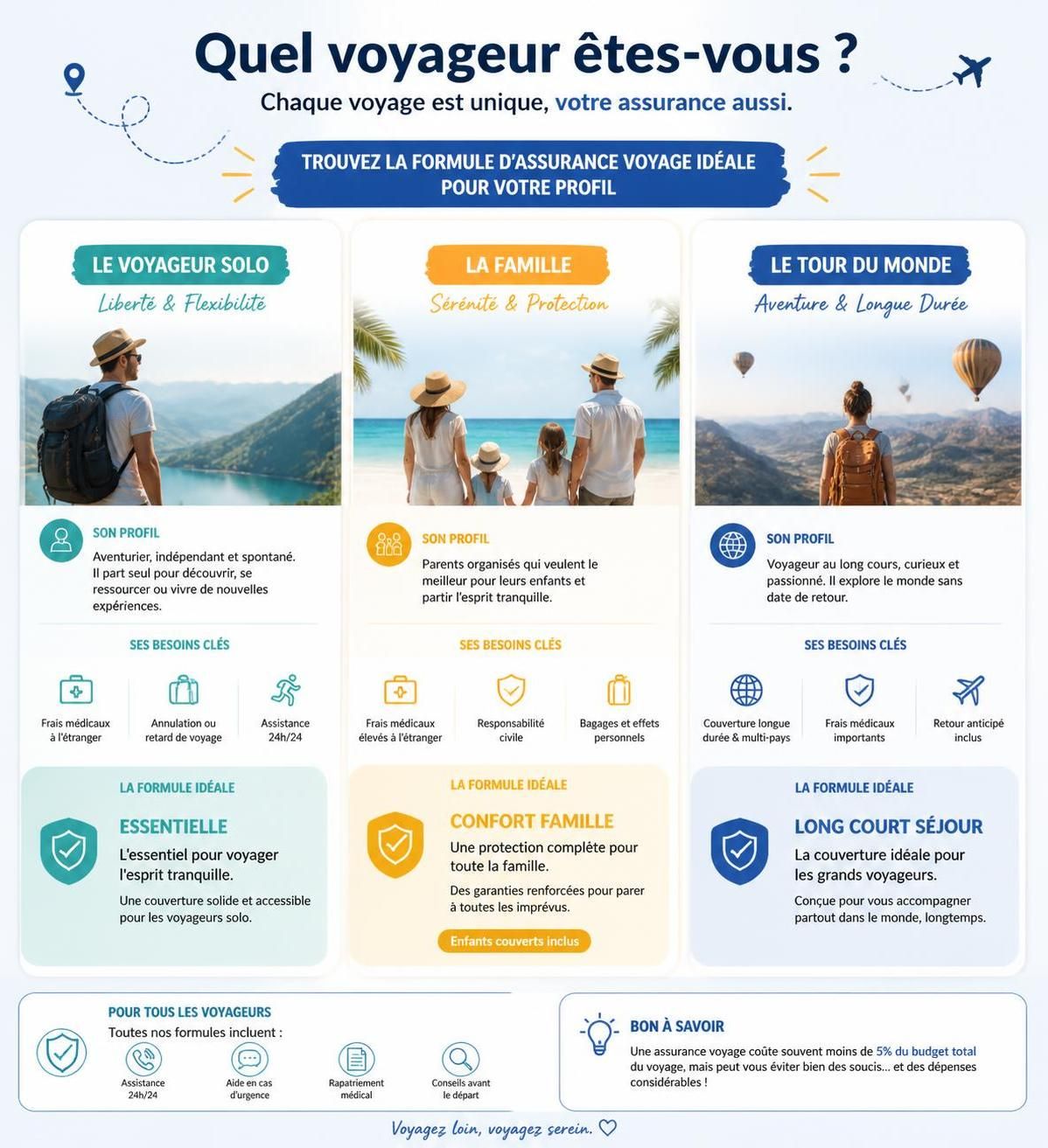 découvrez pourquoi souscrire une assurance voyage est essentiel et comment choisir la formule adaptée à vos besoins pour partir l'esprit tranquille.