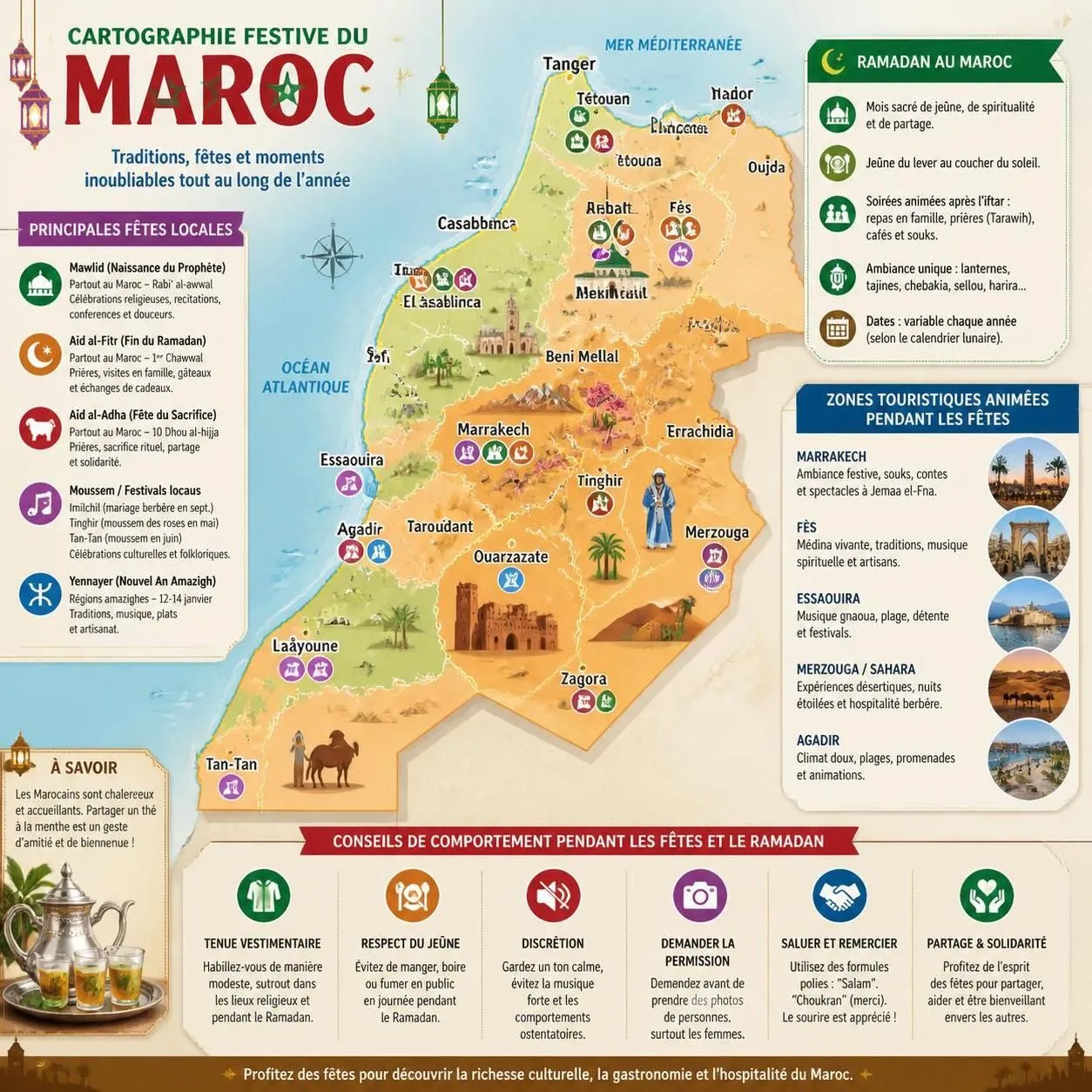 découvrez tout ce qu'il faut savoir avant de partir au maroc : informations sur le visa, la monnaie, la sécurité et nos conseils pratiques pour un voyage réussi.