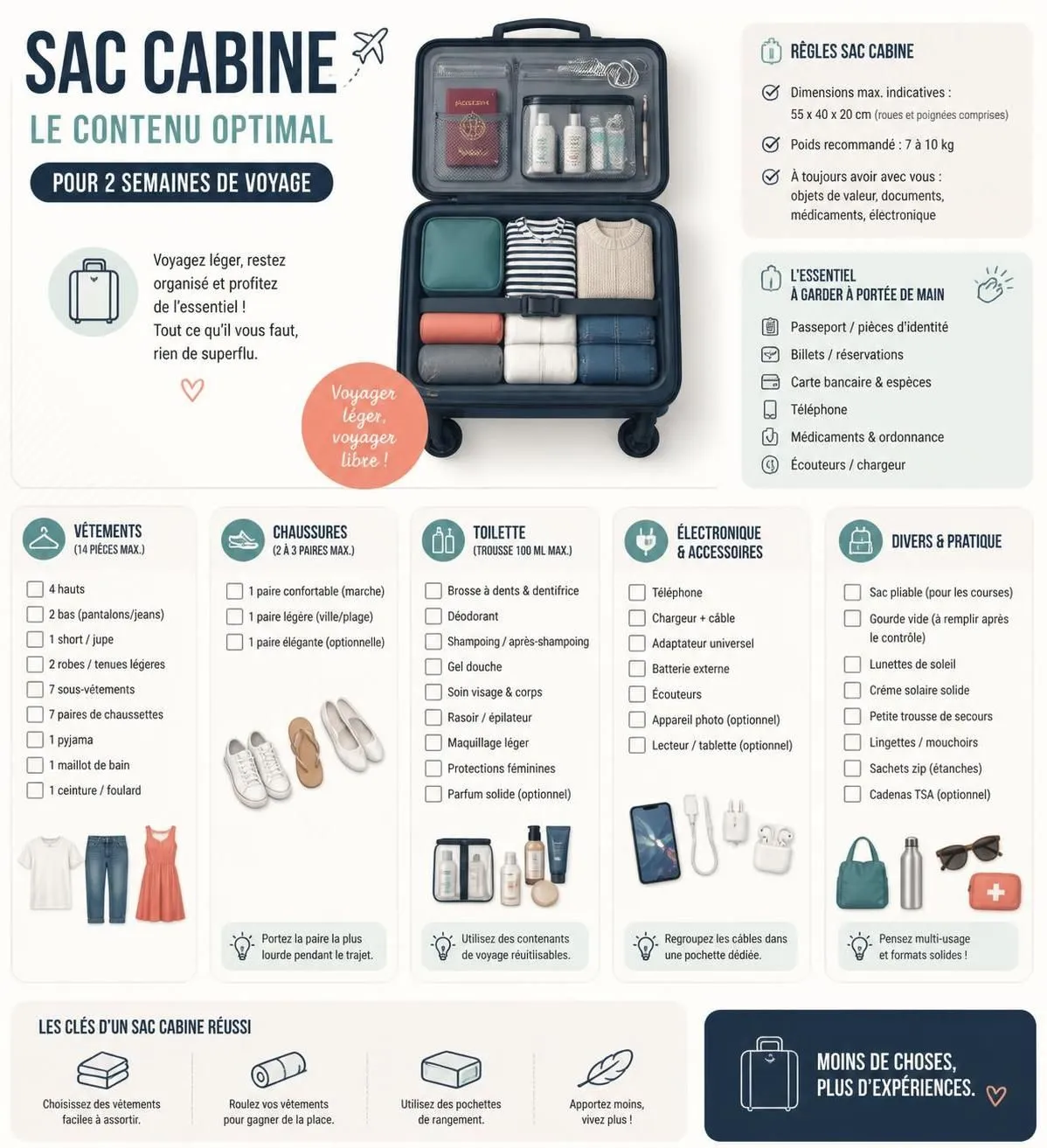 découvrez nos astuces pratiques pour voyager léger et tenir 2 semaines avec un seul sac, sans bagage en soute. simplifiez vos déplacements et profitez pleinement de votre voyage.