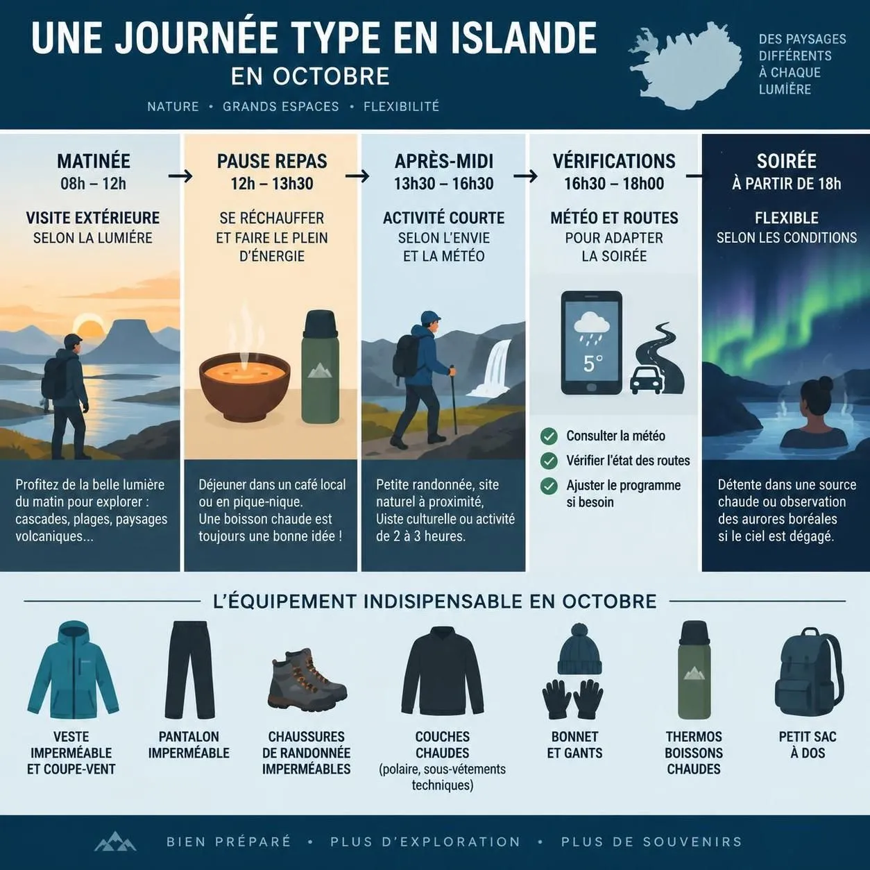 découvrez l’islande en octobre : aurores boréales, road trip, couleurs d’automne et conseils pour profiter des paysages islandais.