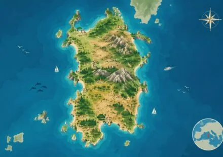 explorez la carte de la sardaigne : repérez ses plus belles côtes, ses paysages de l’intérieur et les villages incontournables à visiter.