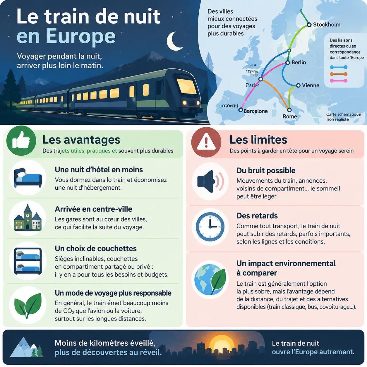 découvrez les lignes de train de nuit qui reviennent en europe et nos conseils pratiques pour réserver vos billets facilement et au bon moment.